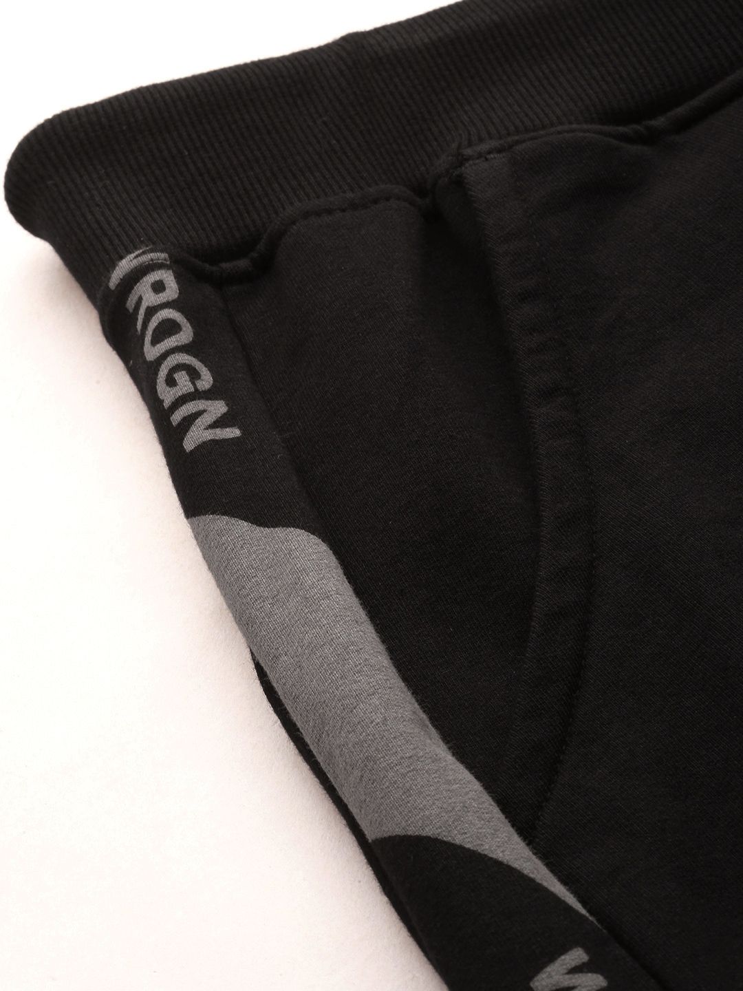  WROGN Men Black Solid Slim Fit Joggers With Printed Side Stripe