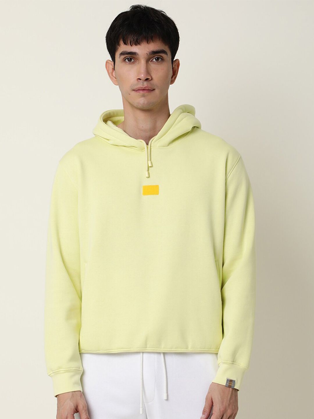  RARE RABBIT Men Yellow Hooded Sweatshirt