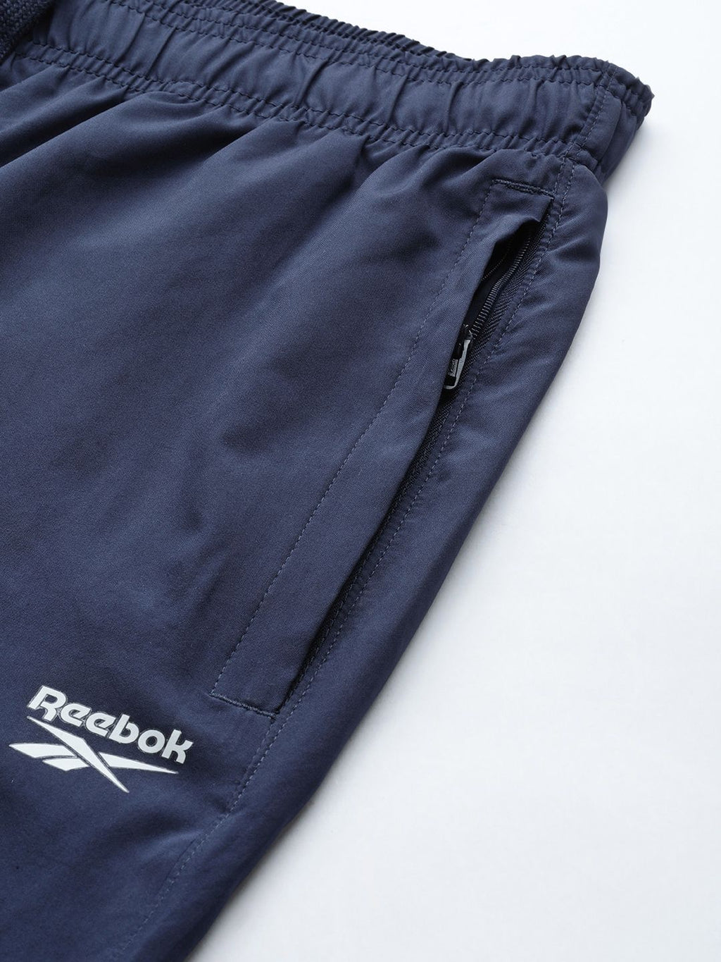  Reebok Men Navy Blue Solid TE WVN OH Training Track Pants