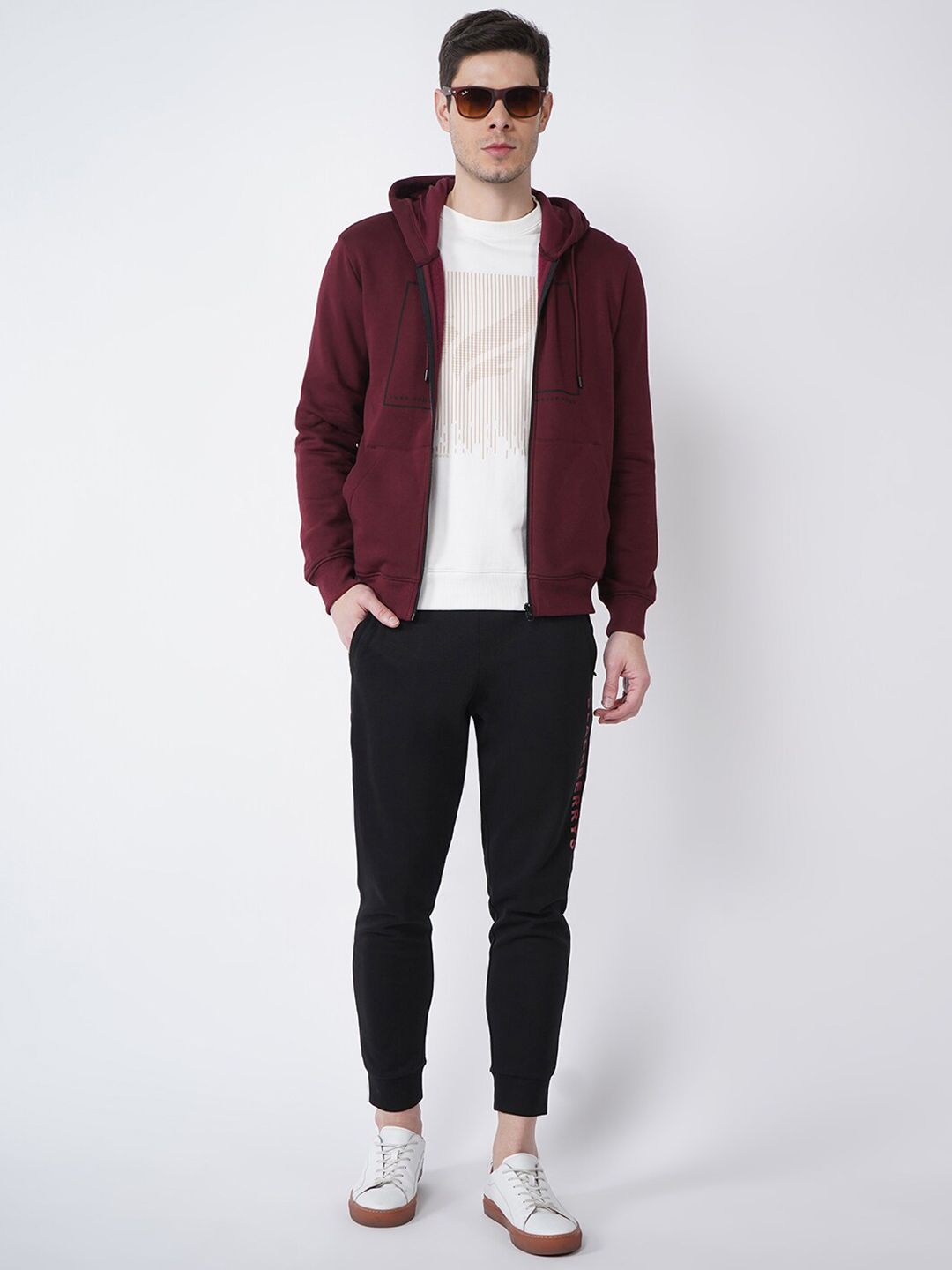  Blackberrys Men Red Hooded Sweatshirt