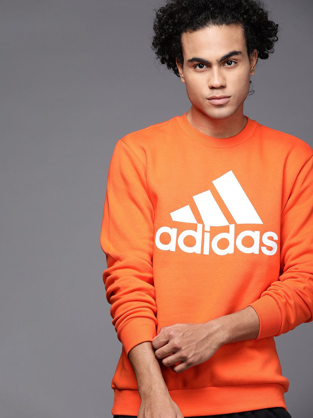  ADIDAS Men Orange BL FL Printed Sweatshirt