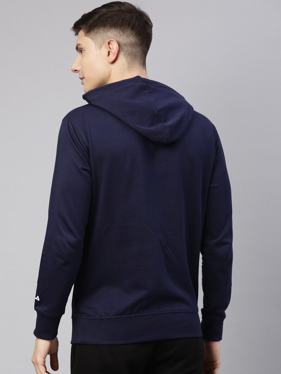  Fila Men Brand Logo Print Hooded Hornbill Sweatshirt