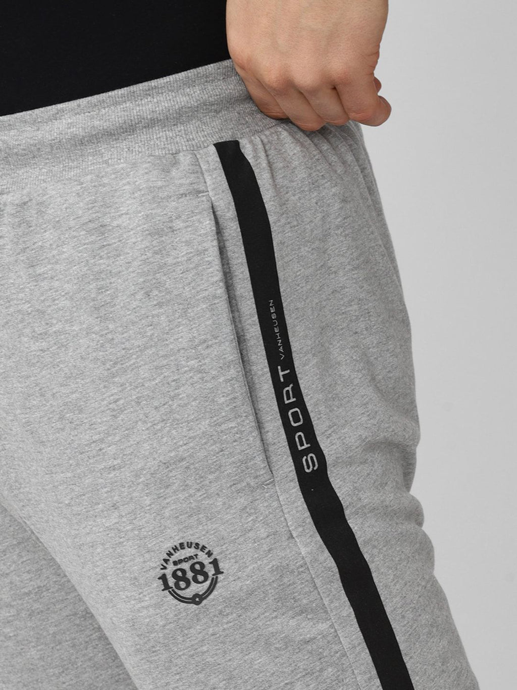  Van Heusen Sport Men Grey Solid Slim-Fit Track Pants