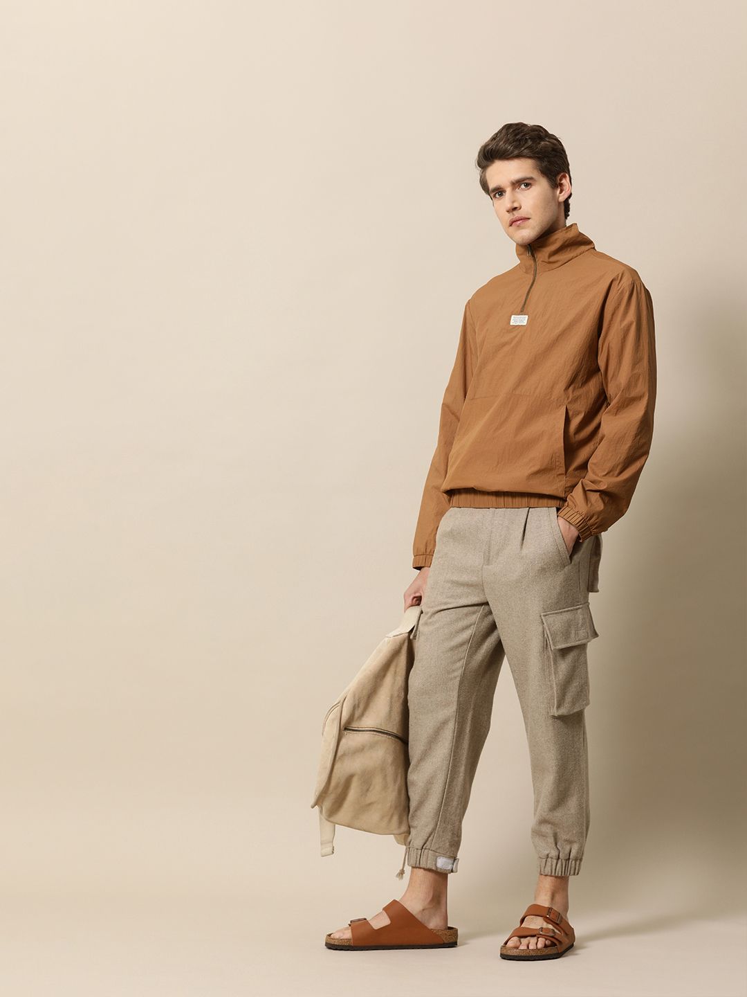  Mr Bowerbird Mock Collar Half Zipper Sweatshirt