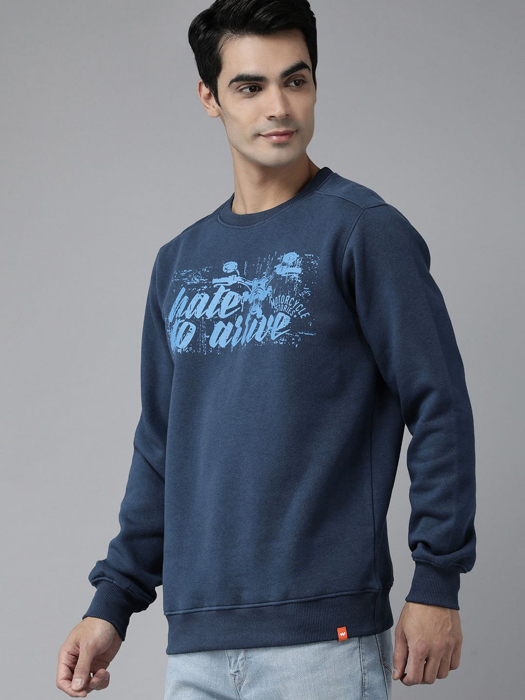  Wildcraft Men Navy Blue Typography Printed Sweatshirt