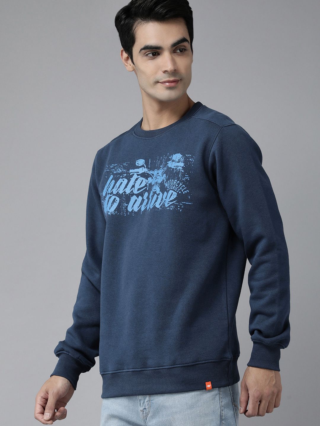  Wildcraft Men Navy Blue Typography Printed Sweatshirt