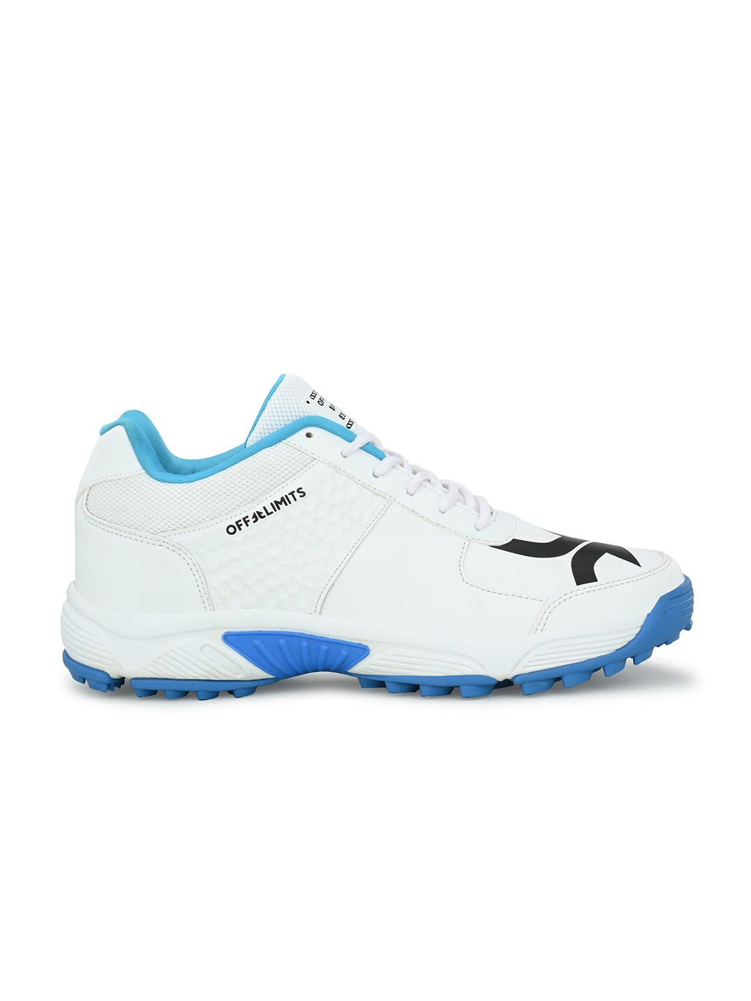  OFF LIMITS Men White & Blue Cricket Non-Marking Shoes