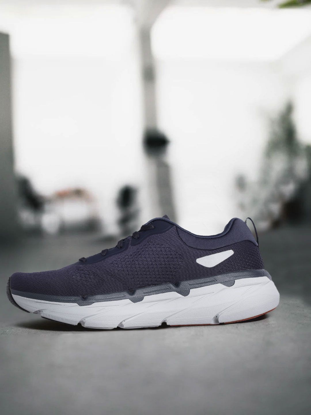  Skechers Men Navy Blue Solid Max Cushioning Premier Regular Running Shoes