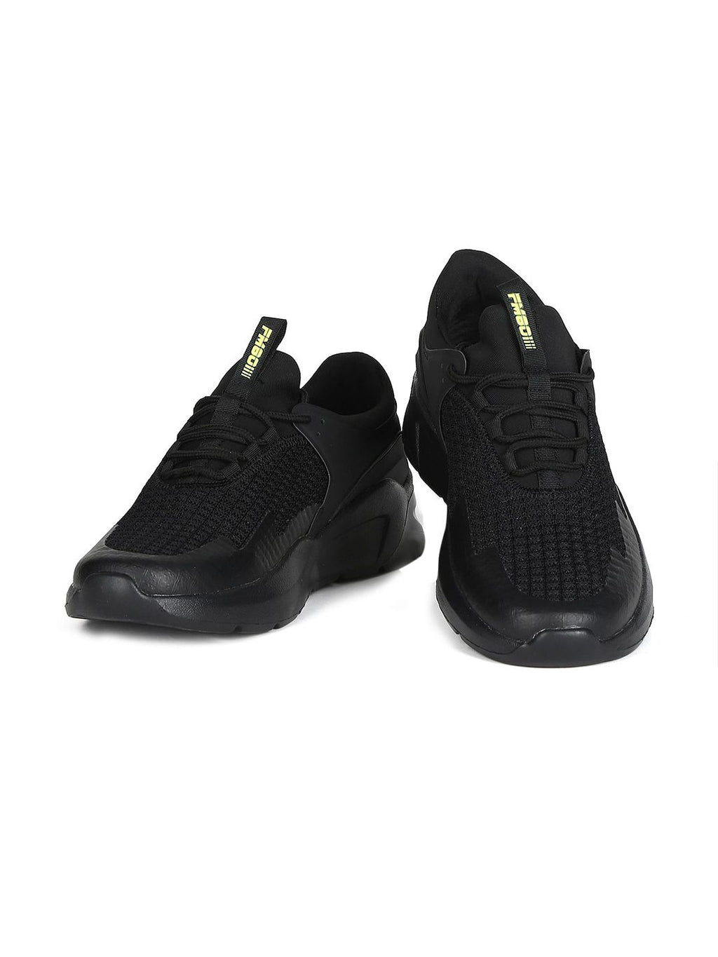  Flying Machine Men Black Mesh Walking Shoes