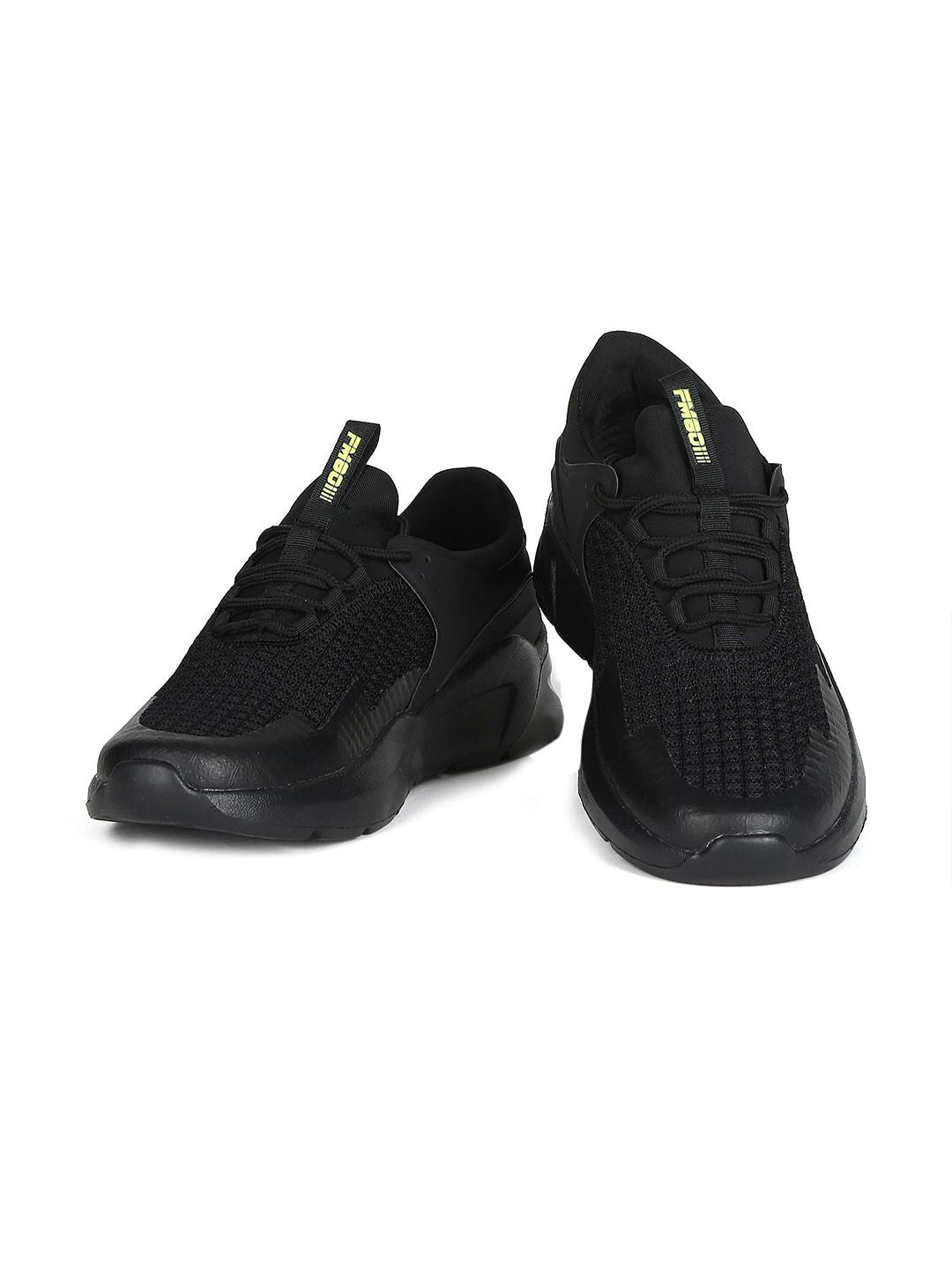  Flying Machine Men Black Mesh Walking Shoes
