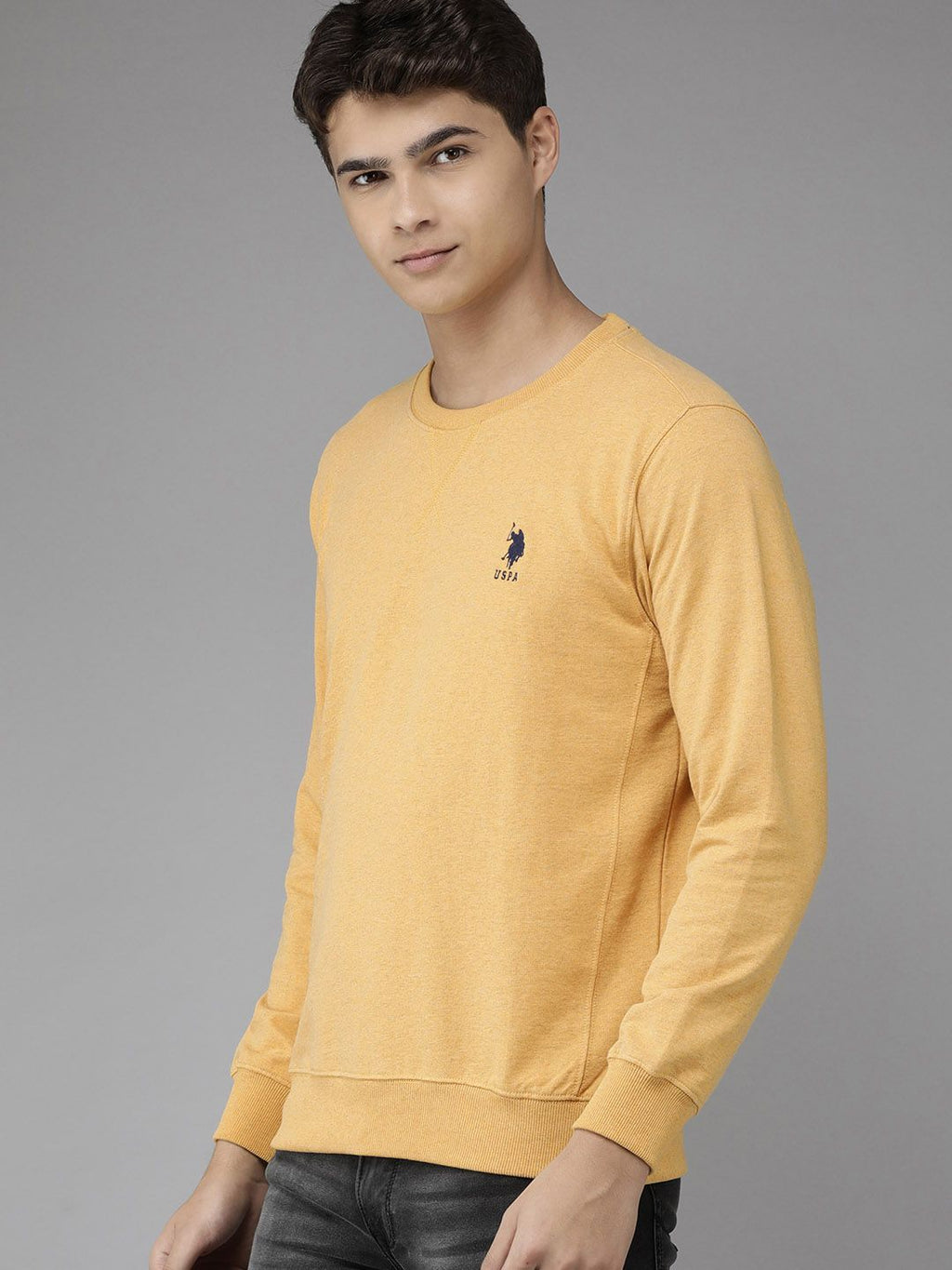 U.S. Polo Assn. U S Polo Assn Men Mustard Sweatshirt