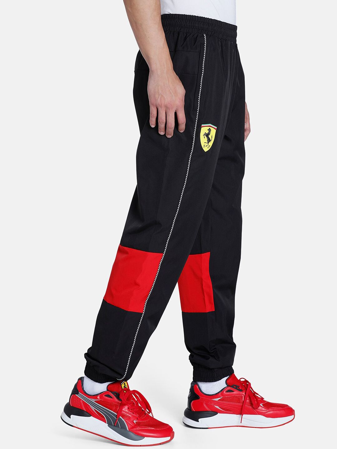  PUMA Motorsport Mid-Rise Ferrari Race SDS Regular Fit Colorblocked Joggers