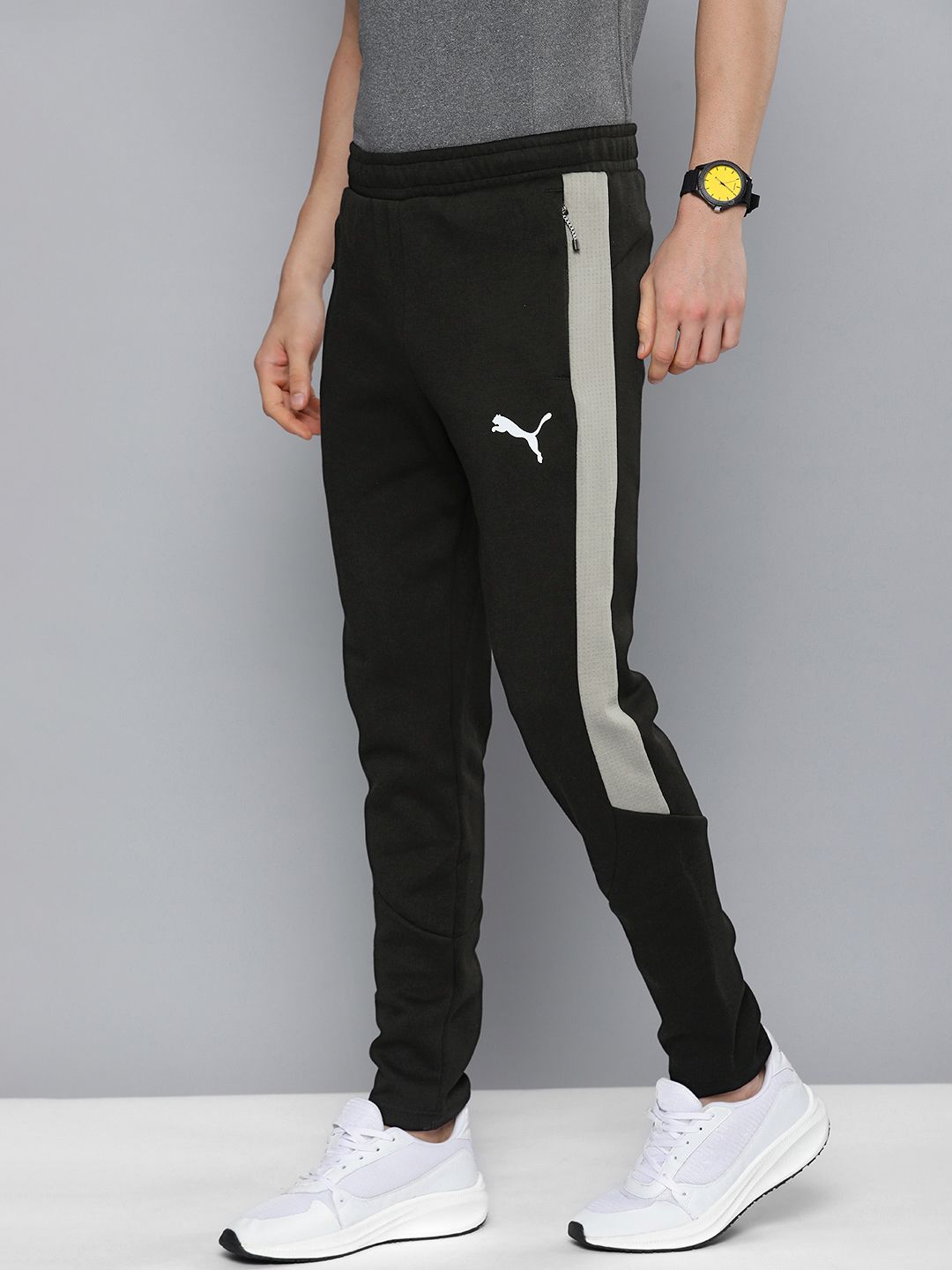  Puma Men Black DryCELL Slim Fit Evostripe Track Pants