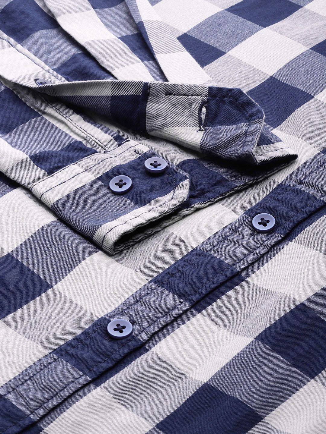  Sztori Men Plus Size Pure Cotton Buffalo Checked Casual Shirt