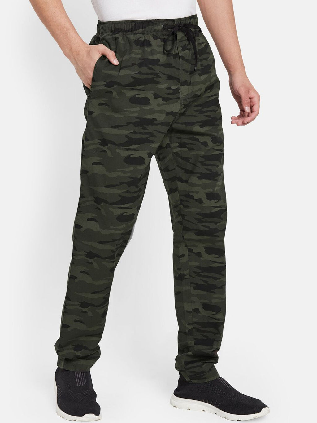  Octave Men Camouflage Printed Pure Cotton Sports Track Pants