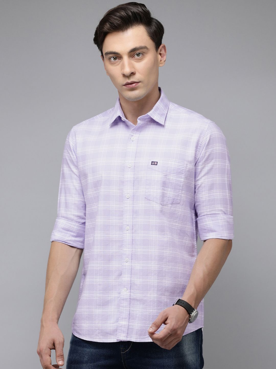  Arrow Sport Men Slim Fit Tartan Checked Pure Cotton Casual Shirt