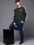  ADIDAS Men Essentials French Terry Pure Cotton 3-Striped Sweatshirt
