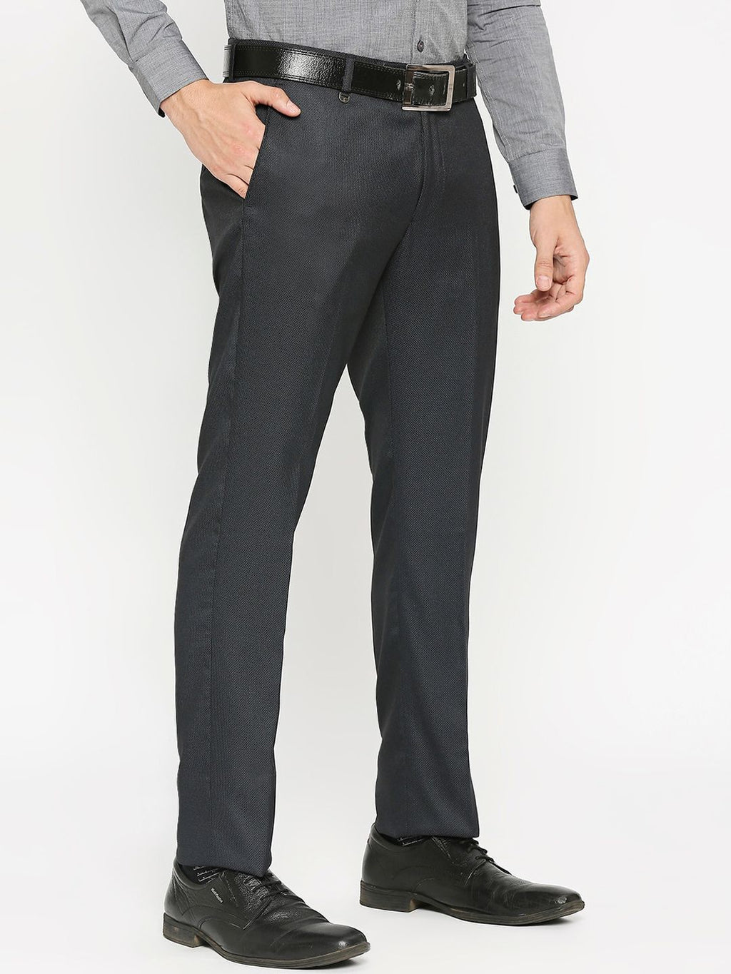  Solemio Men Mid-Rise Plain Formal Trousers