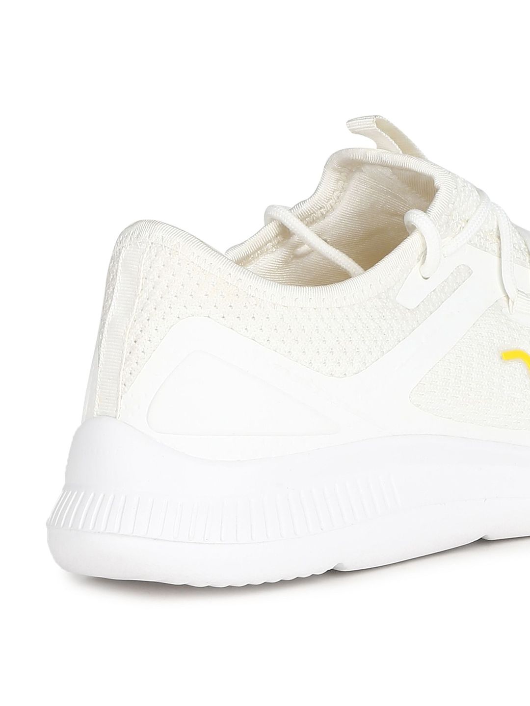 Flying Machine Men Lace-Up Mid-Top Off White Mesh Walking Shoes