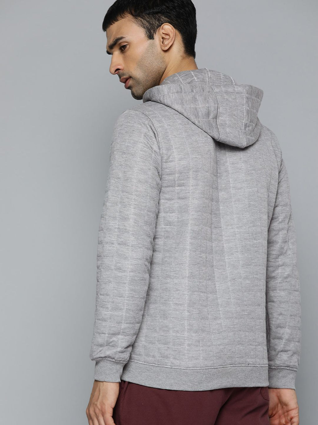  HRX By Hrithik Roshan Lifestyle Men Grey Melange Rapid-Dry Sweatshirt