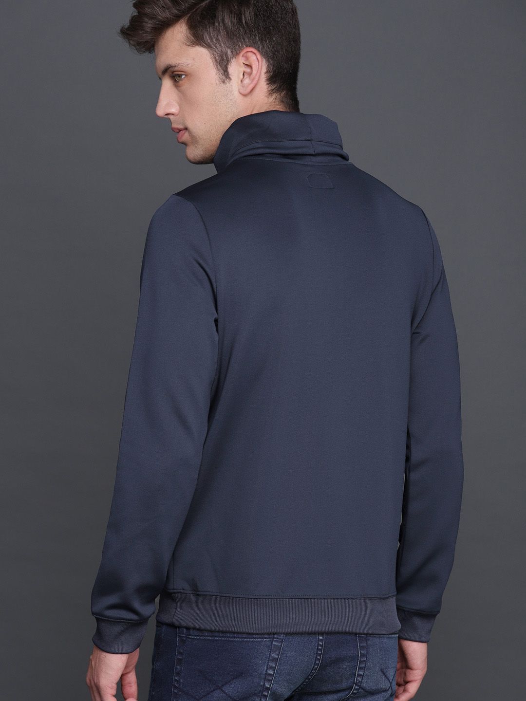  WROGN Men Navy Solid Sweatshirt