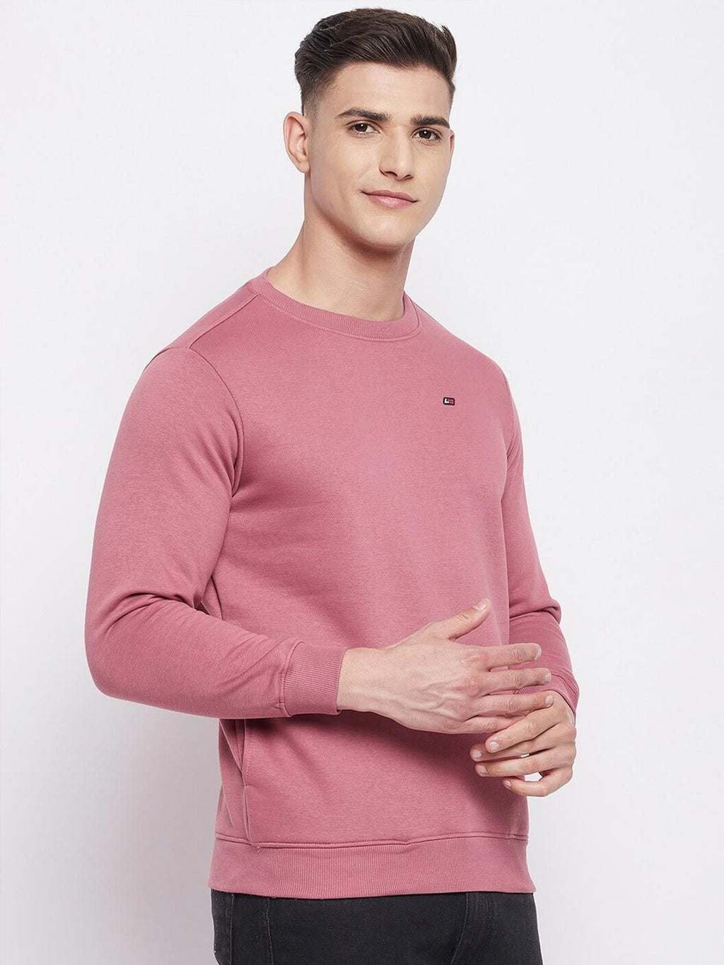 NEVA Men Onion Purple Solid Long Sleeves Sweatshirt