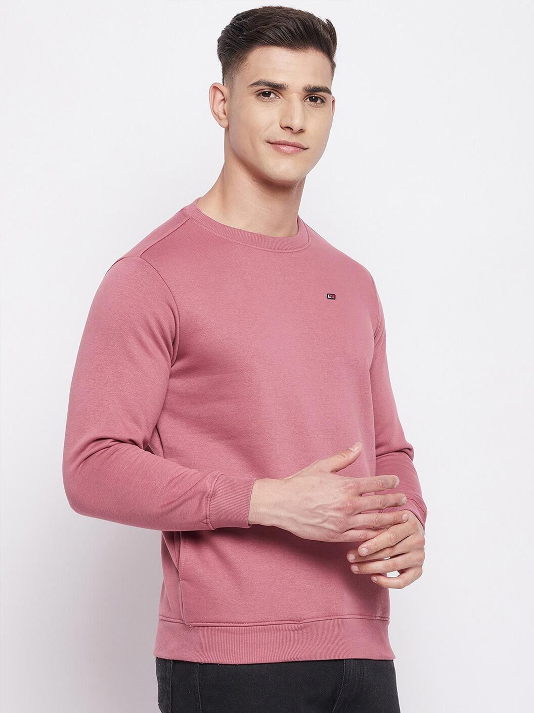  NEVA Men Onion Purple Solid Long Sleeves Sweatshirt