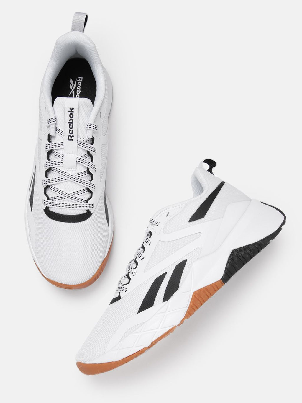  Reebok Men Brand Logo Detail NFX Trainer Gym Shoes