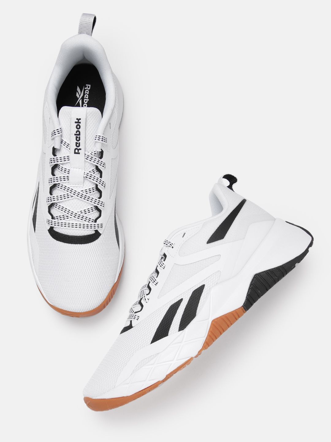  Reebok Men Brand Logo Detail NFX Trainer Gym Shoes