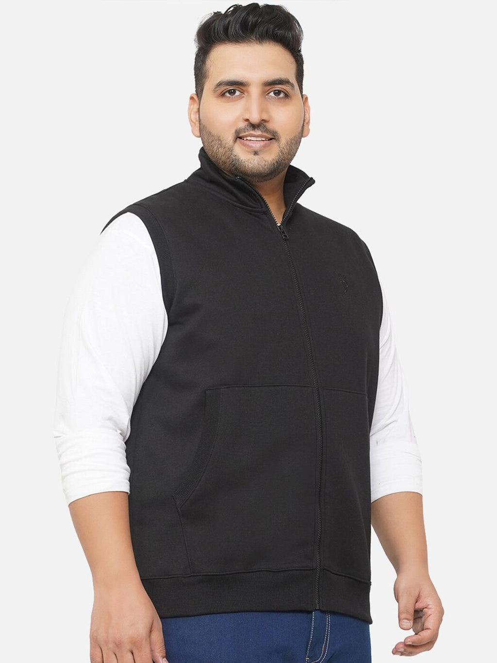  John Pride Plus-Size Men Black Sweatshirt