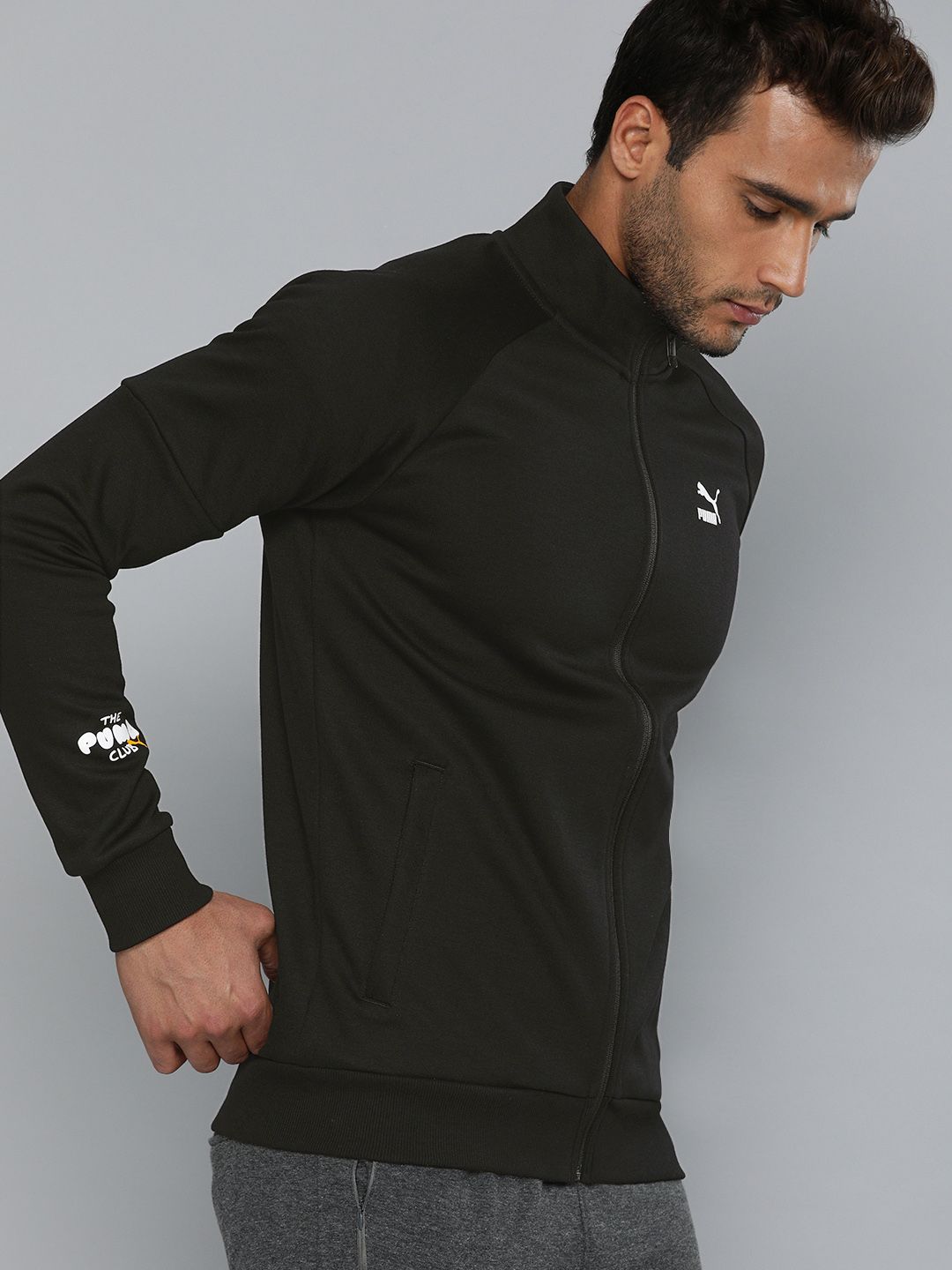  Puma Men Slim Fit Graphic Printed Back Full-Zip Front Open Track Sweatshirt