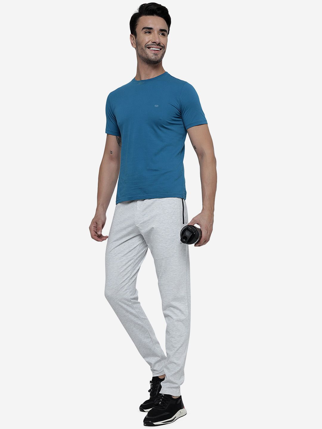  JADE BLUE Men Mid Rise Cotton Track Pant