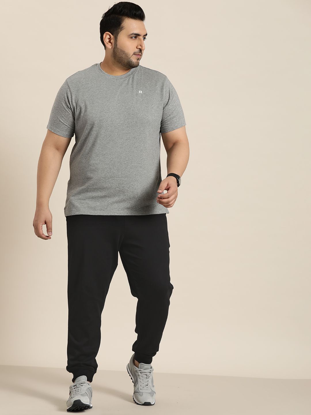  Sztori Men Plus Size Solid Pure Cotton Joggers