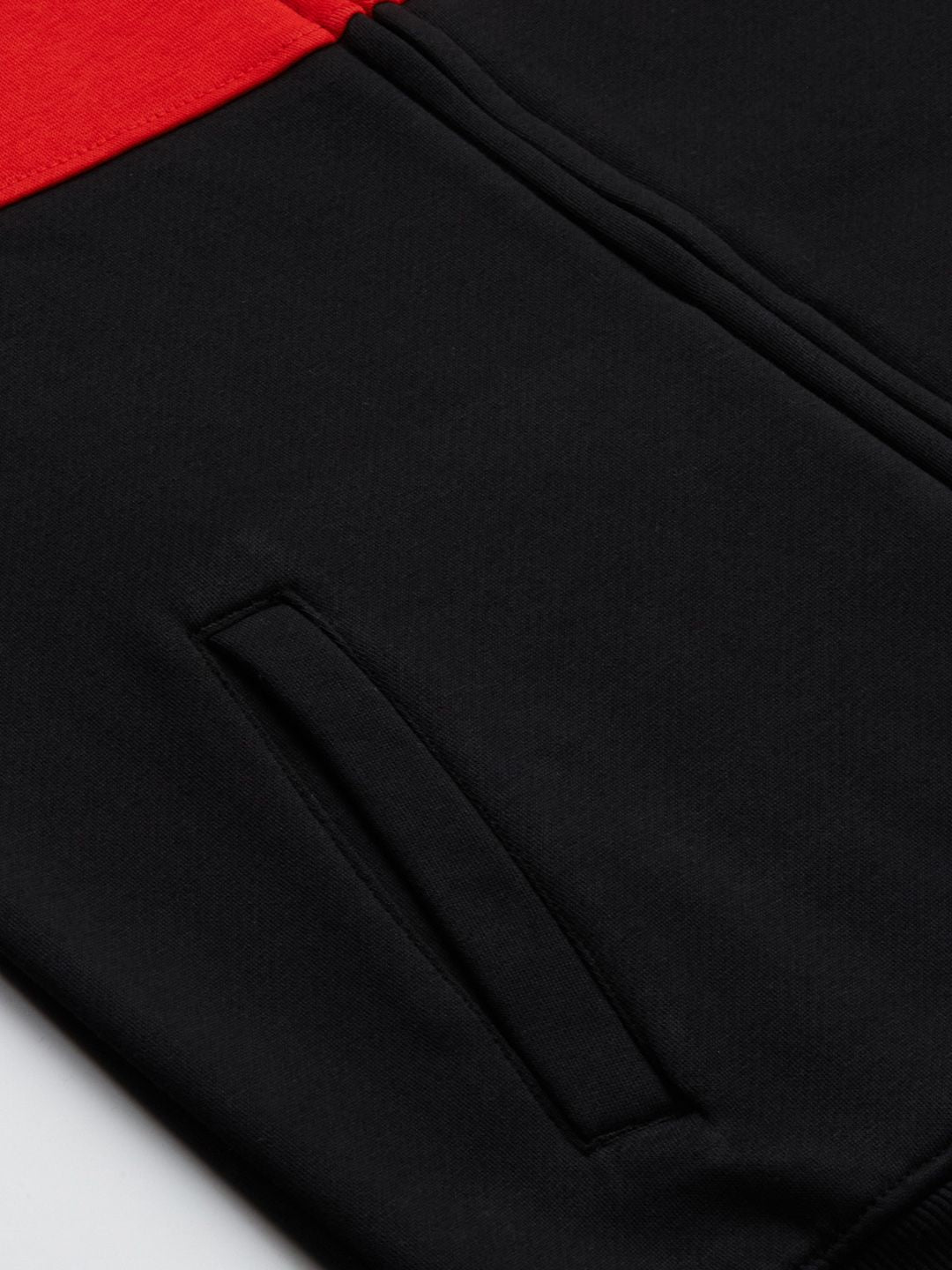  Flying Machine Men Black Block Stripes Front-Open Sweatshirt