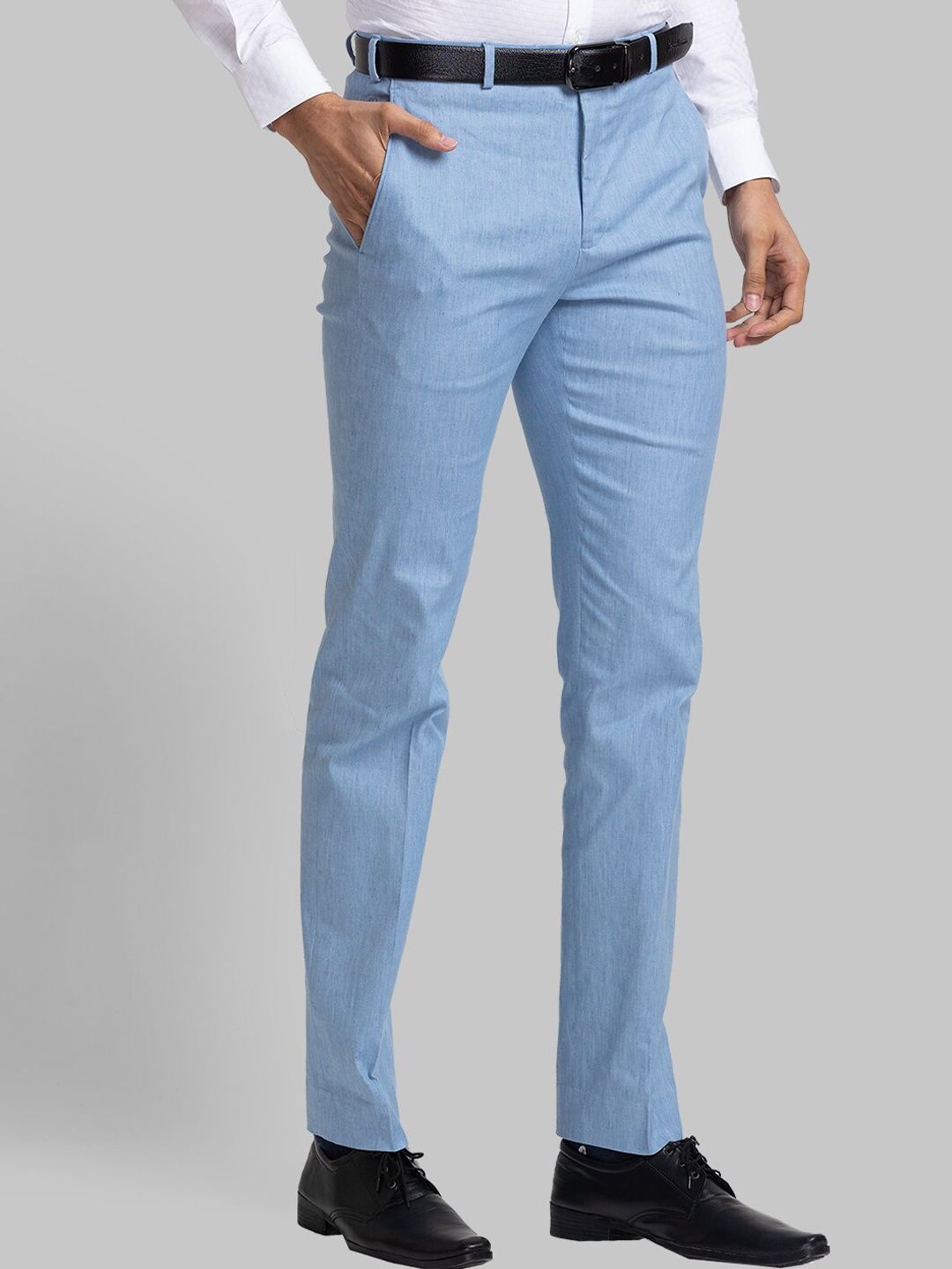  Raymond Men Contemporary Fit Flat Front Formal Trousers
