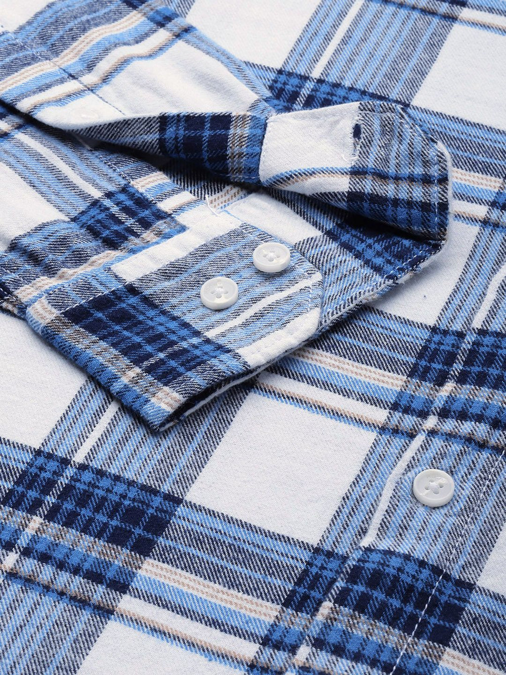  WROGN Men Pure Cotton Slim Fit Tartan Checks Casual Shirt