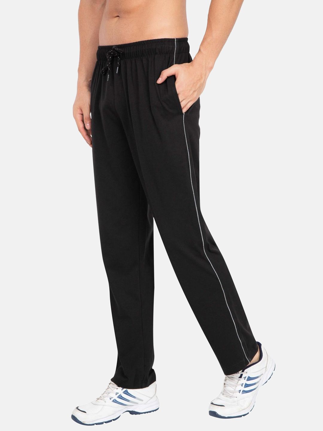  Jockey Men Black Solid Straight Fit Track Pants