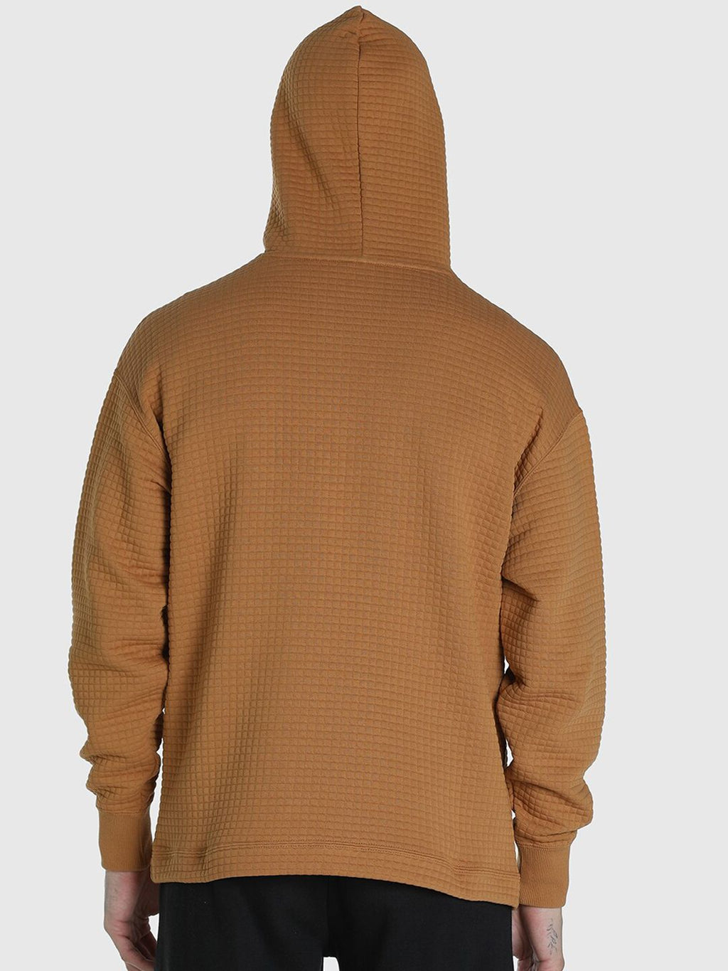  Puma Men Brown Checked Classics Quilted Relaxed Fit Hoodie Sweatshirt