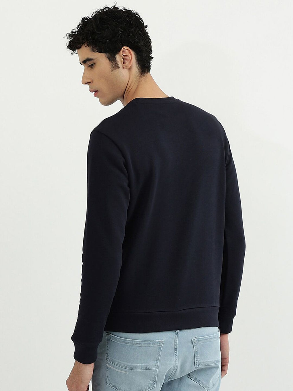  United Colors Of Benetton Men Navy Blue Printed Sweatshirt