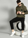  The Roadster Lifestyle Co Men Olive Green Solid Hooded Sweatshirt