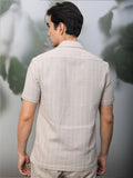  RARE RABBIT Slim Fit Striped Cuban Collar Cotton Casual Shirt