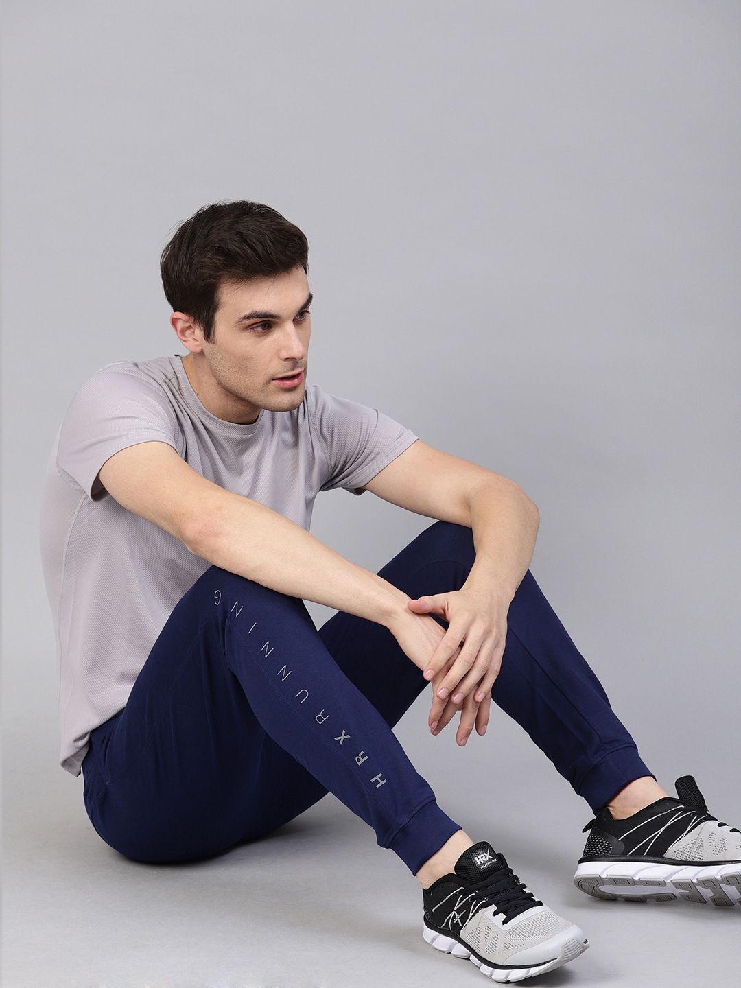  HRX By Hrithik Roshan Men Navy Blue Solid Running Slim Fit Track Pants