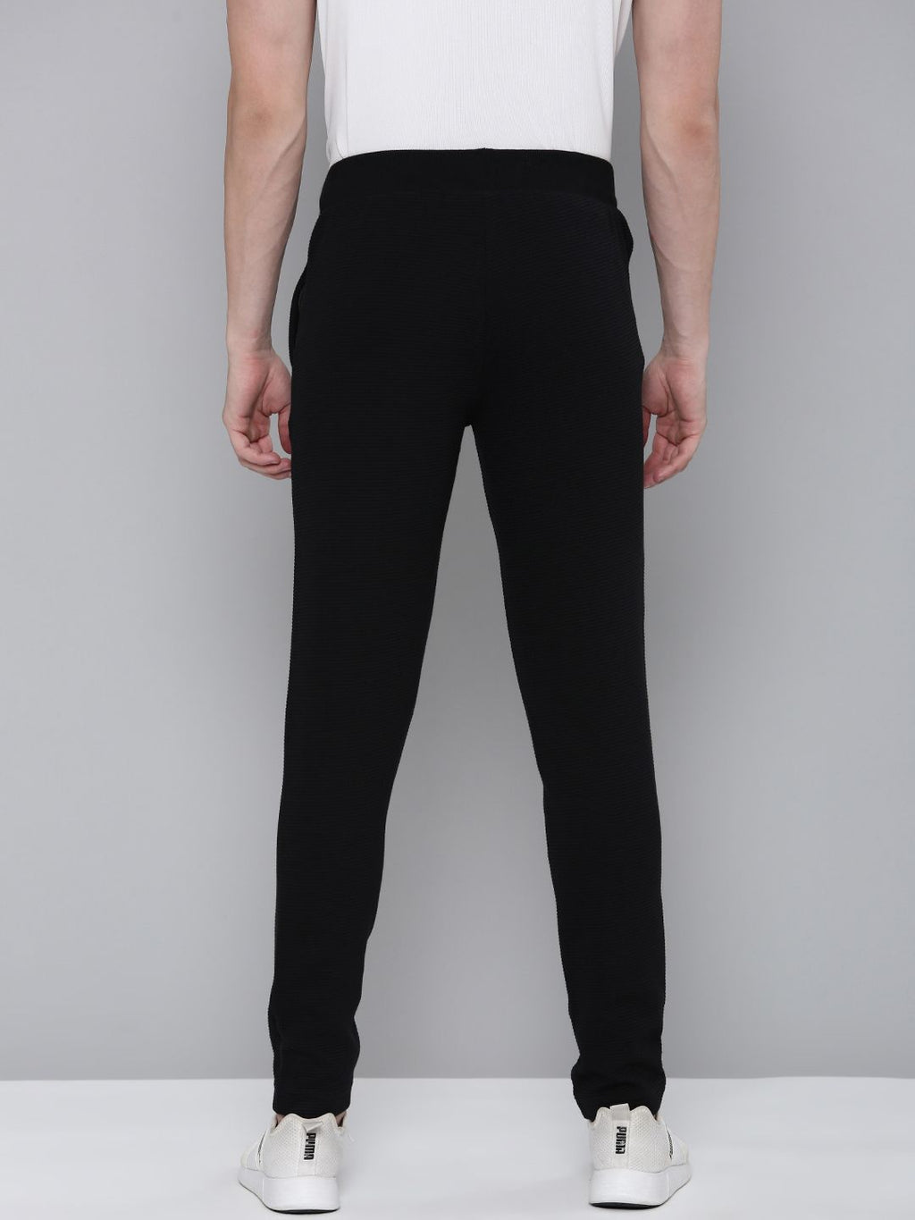  Puma Men Ottoman Mid-Rise DryCELL Self-Design Slim-Fit Track Pants