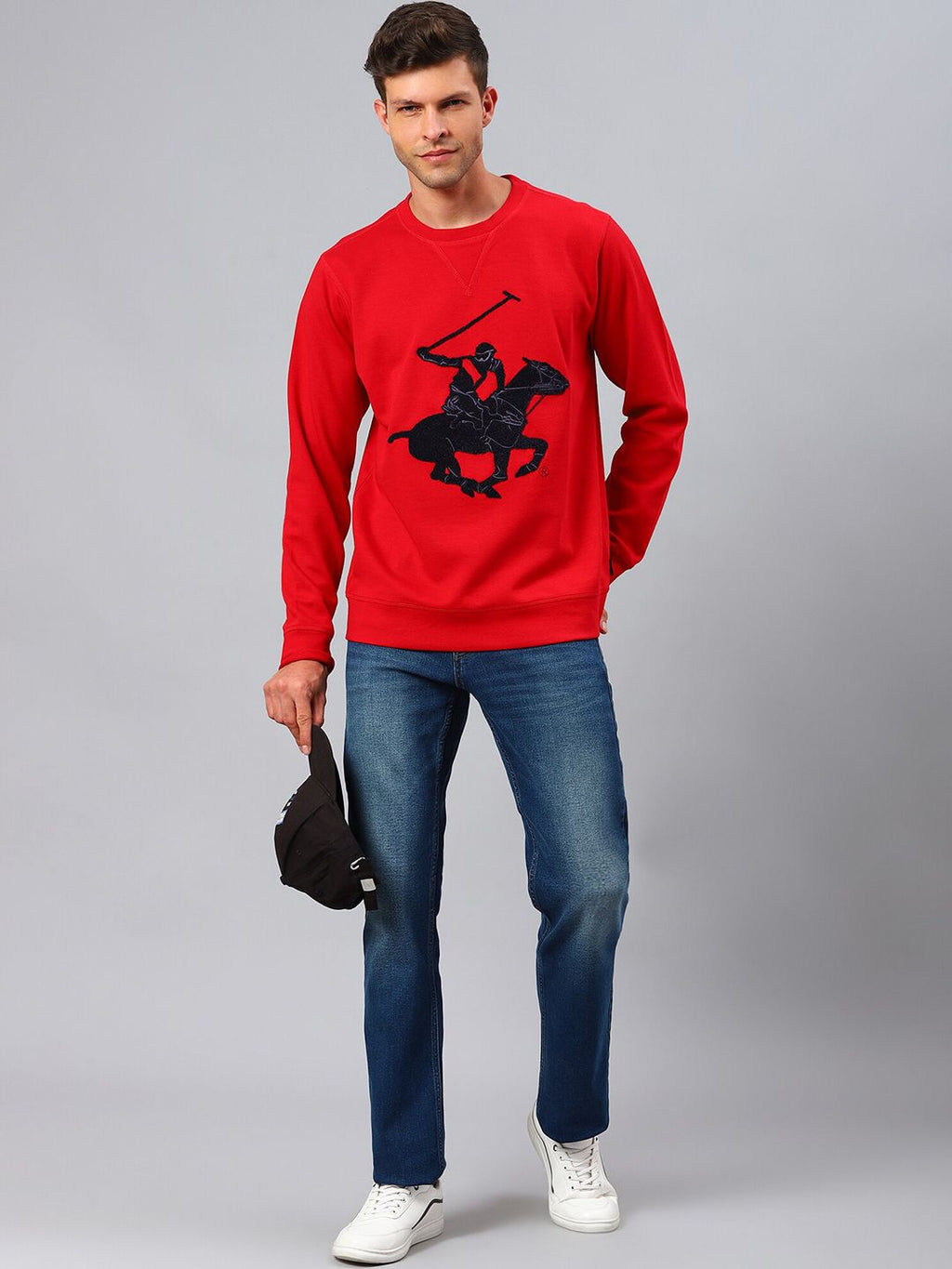  Beverly Hills Polo Club Men Red Printed Sweatshirt