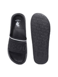  U.S. Polo Assn. Men Black Self Design Sliders