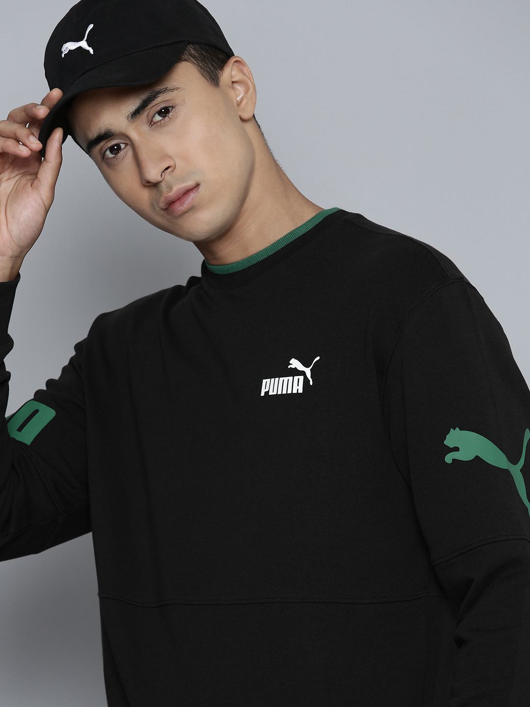 Puma POWER Colorblock Brand Logo Printed Sweatshirt