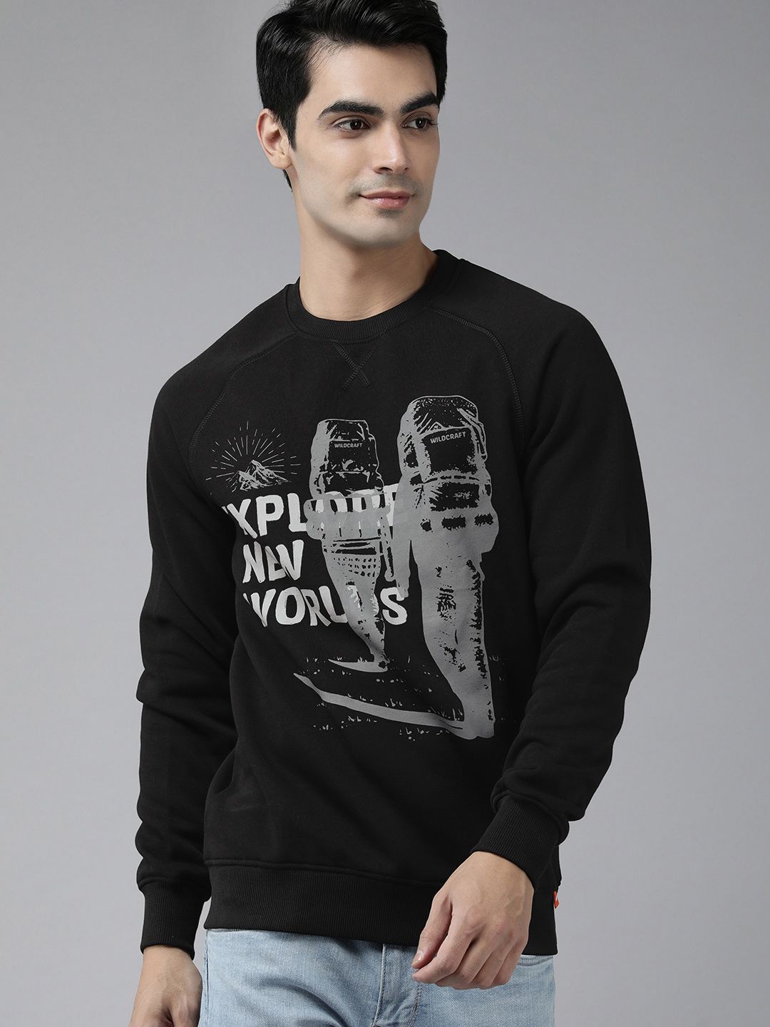  Wildcraft Men Black Printed Sweatshirt