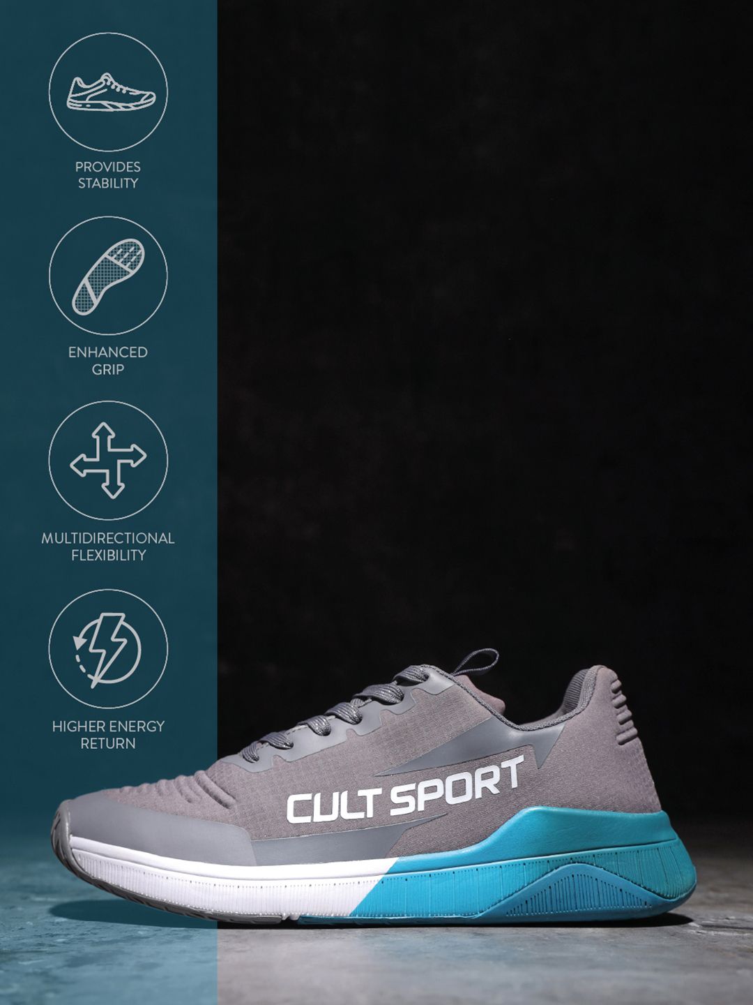  Cultsport Men Grey & Blue X1 Training Shoes