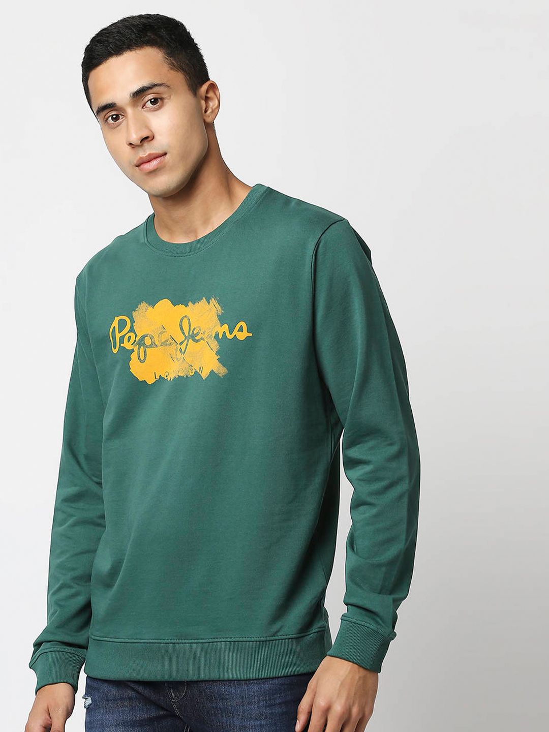  Pepe Jeans Men Green Printed Sweatshirt