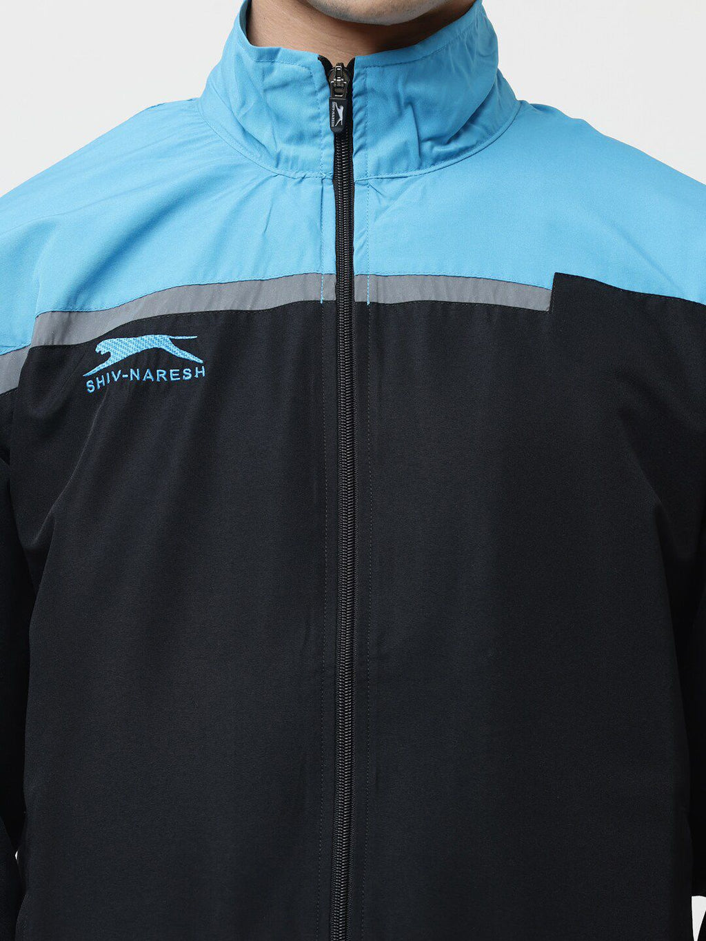  Shiv Naresh Colourblocked Mock Collar Sports Tracksuit